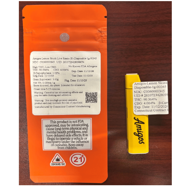 Amigos - Lemon Skunk (S) Live Resin Disposable Vape (1g) C0060000345 - Image 5