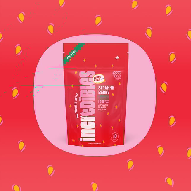 1:1 Strahhhberry + CBD High Dose [10pk] (400mg CBD/400mg THC) - Image 3