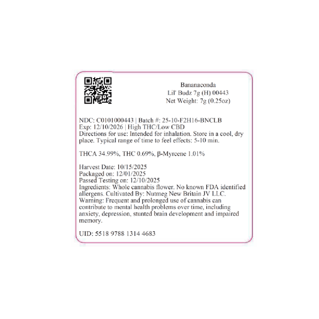 BRIX Cannabis - Bananaconda (H) Lil Budz Flower  C0101000443 - Image 2