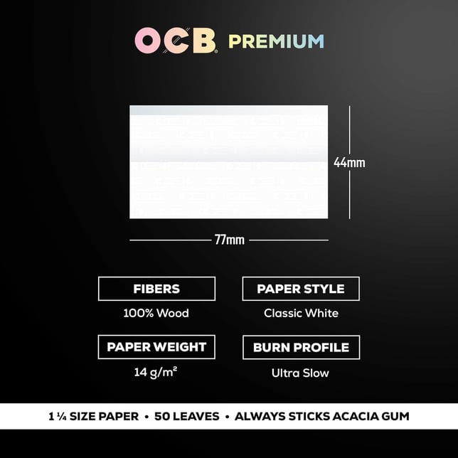 OCB® Premium Rolling Papers - 1 1/4 [50 leaves] - Image 3