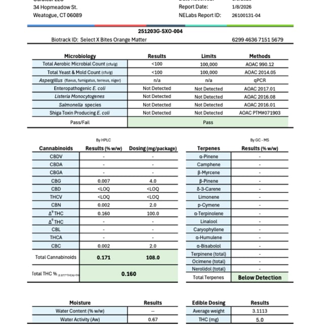 Select - Orange Matter (H) X Bites (5mg 20pk) C0030001382 - Image 3