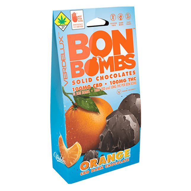 Chocolate BON BOMBS Orange Dark 1:1 (DOHC) Edibles - 10pk 100mg CBD | 100mg THC - Image 3