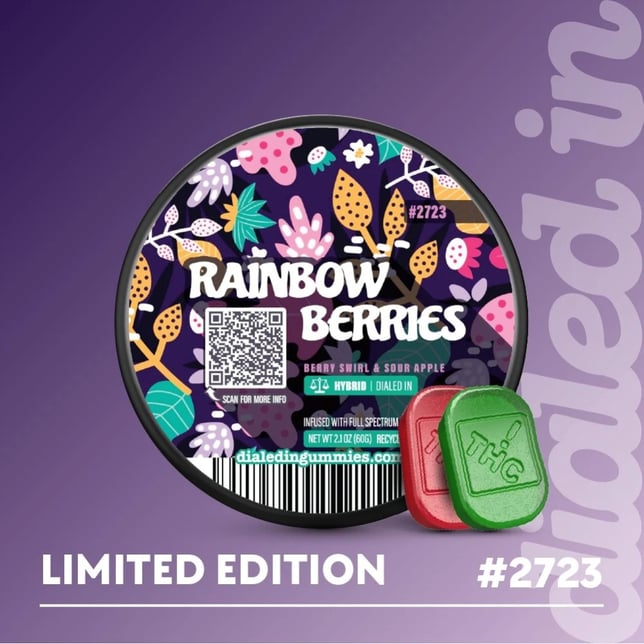 100mg - Rainbow Berries #2723 - Rosin Gummies (10pk) - Image 1