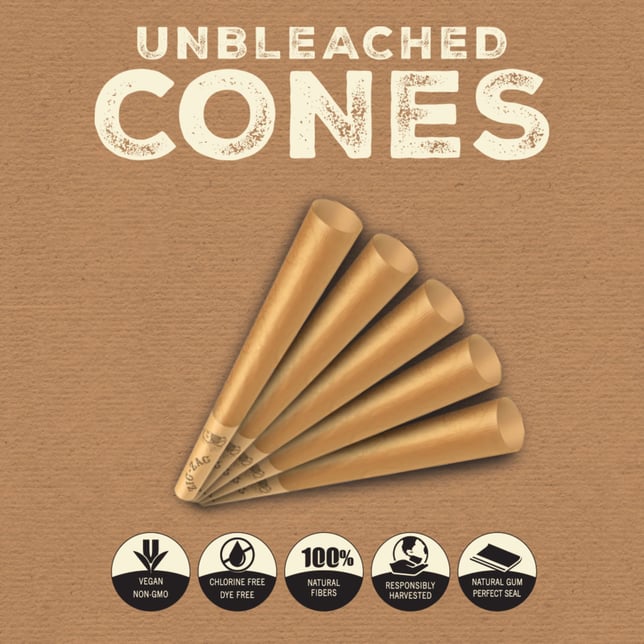 Unbleached Ultra Thin Mini Cones - 70mm [8pk] - Image 2