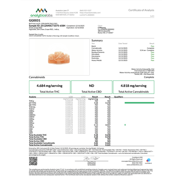 Encore - Grape (I) RSO Gummies (9.36mg 10pk) C0020026669 - Image 3