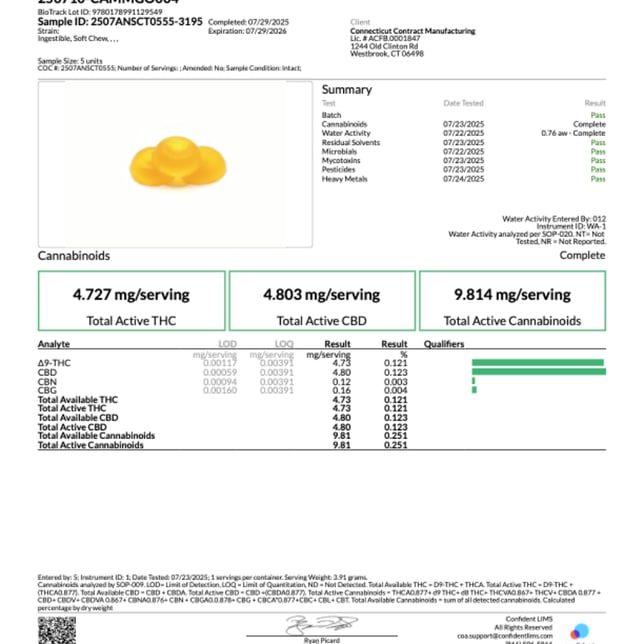 Camino - Mango (H) Gummies (4.73mg THC 4.8mg CBD 20pk) C0060000227 - Image 5