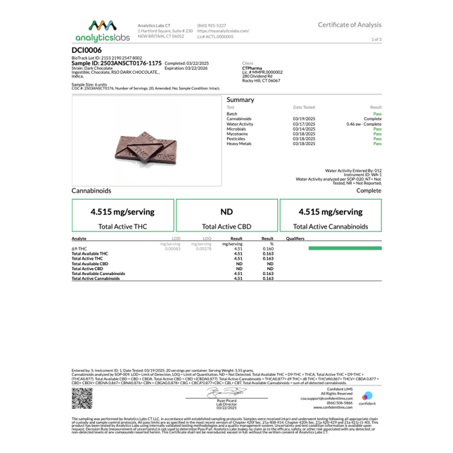 Encore - Dark (I) RSO Chocolate (9.02mg 10pk) C0020025715 - Image 3