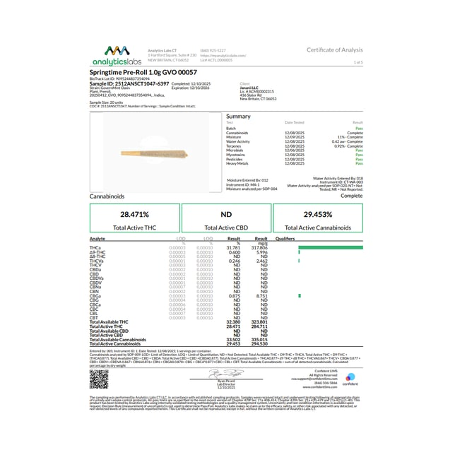 Springtime - GVO (I) 1g Pre-Roll 1pk (1g) C0160000057 - Image 3