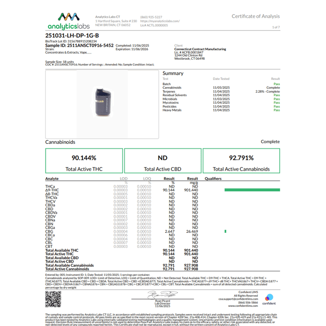 Lighthouse - Durban Poison (S) Live Resin Disposable Vape (1g) C0060000336 - Image 3
