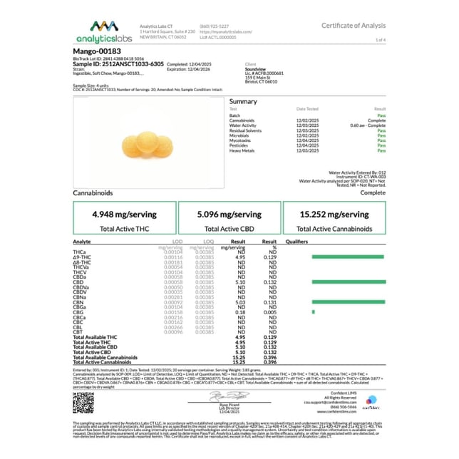 SoundView - Mellow Mango (I) Gummies (4.95mg THC 5.10mg CBD 5.03mg CBN 20pk) C0080000183 - Image 3 SoundView - Mellow Mango (I) Gummies (4.95mg THC 5.10mg CBD 5.03mg CBN 20pk) C0080000183 - Image 3