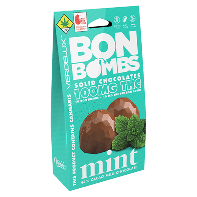 Chocolate BON BOMBS Mint Milk (DOHC) Edibles - 10pk 100mg THC - Image 3 Chocolate BON BOMBS Mint Milk (DOHC) Edibles - 10pk 100mg THC - Image 3