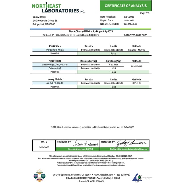 Lucky Break - Black Cherry GMO (I) Lucky Dugout (3g) C0130000071 - Image 3