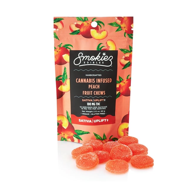 Peach Fruit Chews [10pk] (100mg) THC - WA - Image 1