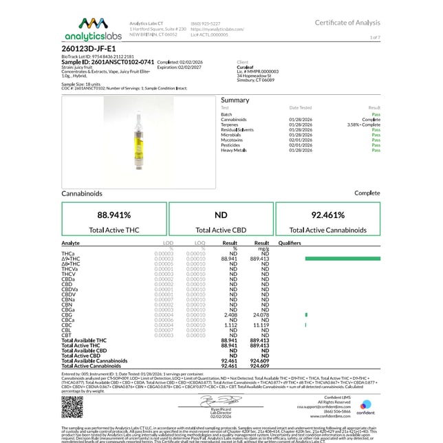 Select  Joocy Froot (H) Elite Vape Cartridge  C0030001461 - Image 3