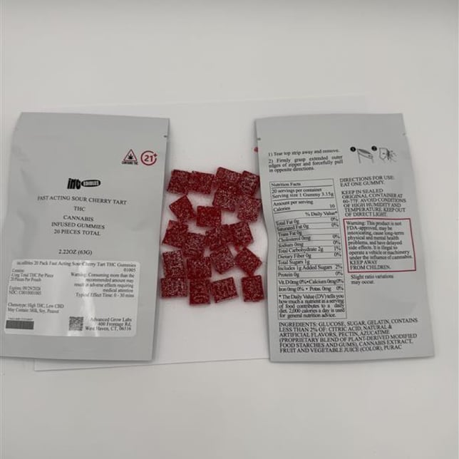 inc.edibles - Sour Cherry Tart (H) Fast Acting Gummies (4.16mg 20pk) C0010001005 - Image 2