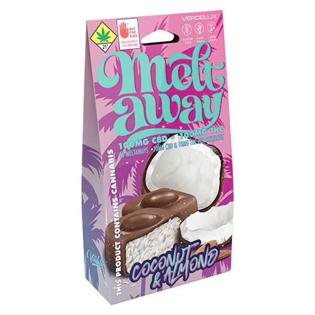 Meltaway Chocolate Covered Coconut & Almond 1:1 (DOHC) Edibles 10pk 100mg CBD | 100mg THC - Image 3
