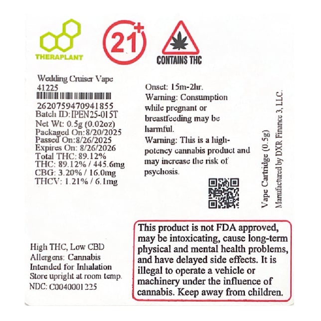 Theraplant  Wedding Cruiser (I) Vape Cartridge  C0040001225 - Image 2