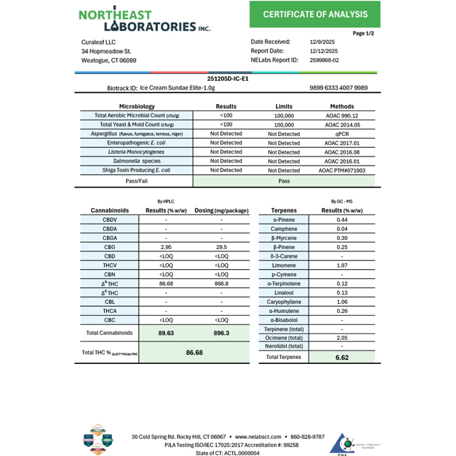 Select  Sundae Slumber (I) Elite Vape Cartridge  C0030001320 - Image 4