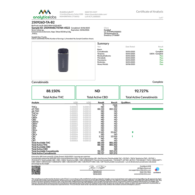 Select - Tahoe OG (I) BRIQ Disposable Vape (2g) C0030001098 - Image 6