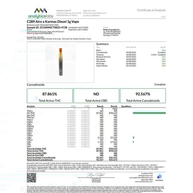 Airo - Karma's Diesel (S) Live Resin AiroX Disposable Vape (1g) C0070000289 - Image 3
