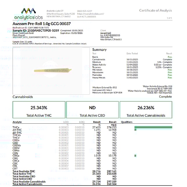 Awssom - GCG (I) 1g Pre-Roll 1pk (1g) C0160000037 *NP - Image 3