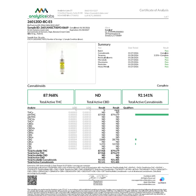Select  Banana Cream Cayk (H) Elite Vape Cartridge  C0030001452 - Image 4