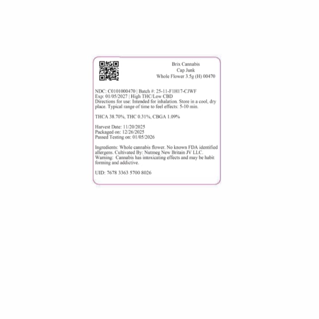 BRIX Cannabis - Cap Junk (H) Flower  C0101000470 - Image 4