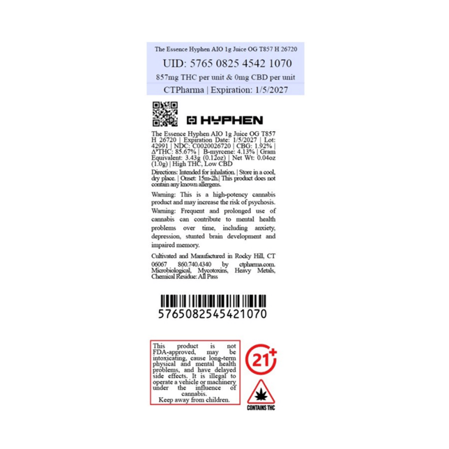 The Essence - Juice OG (H) Hyphen Battery and Pod Bundle (1g) C0020026720 - Image 4