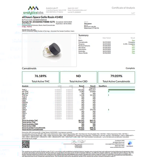 all:hours  Space Gello (H) Live Rosin  C0040001402 - Image 4
