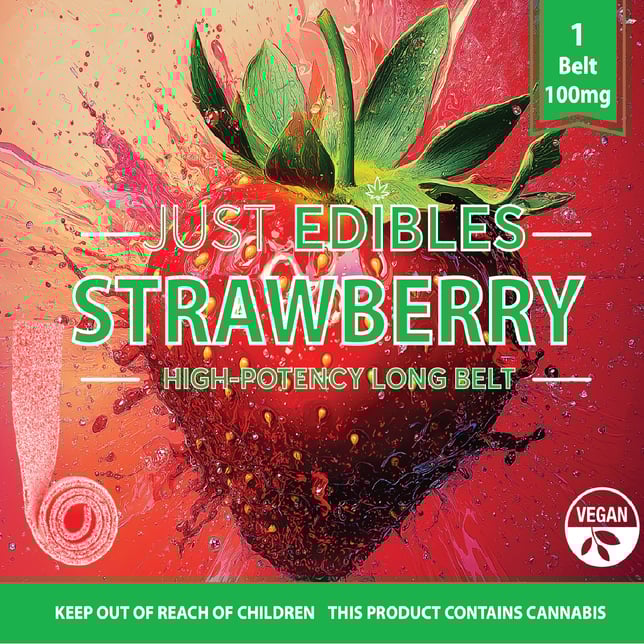 Strawberry Long Belt – (10 Servings | 100mg THC Total) - Image 2