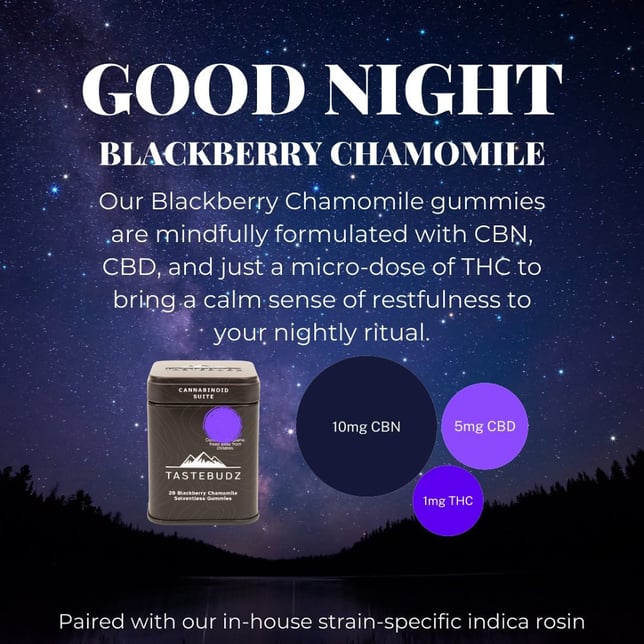 Blackberry Chamomile Rosin Gummies | CBN | CBD | THC | (200mg CBN/100mg CBD/20mg THC) - Image 1