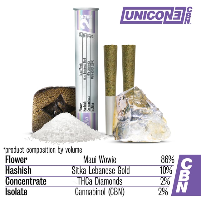 Maui Wowie flower + Lebanese Gold hashish + THCa diamonds + cannabinol (CBN) [.4g] - Image 2