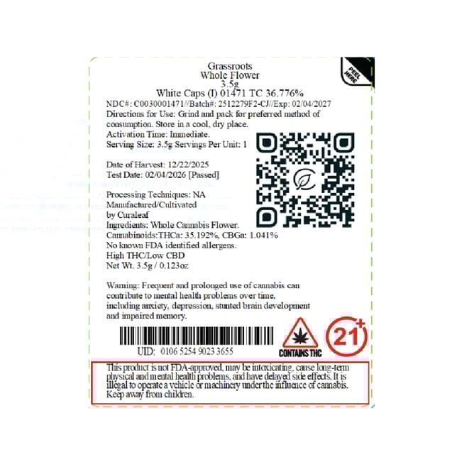 Grassroots - White Caps (I) Flower  C0030001471 - Image 2