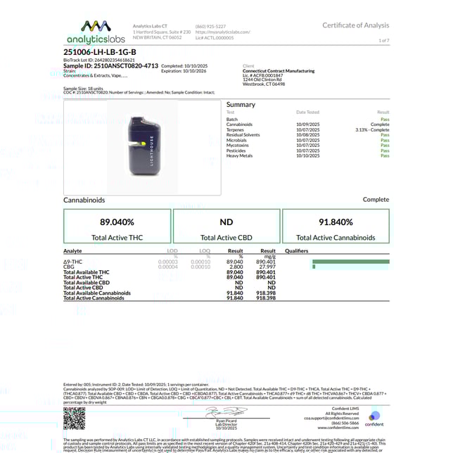 Lighthouse - Laughing Buddha (S) Live Resin Disposable Vape (1g) C0060000316 - Image 3