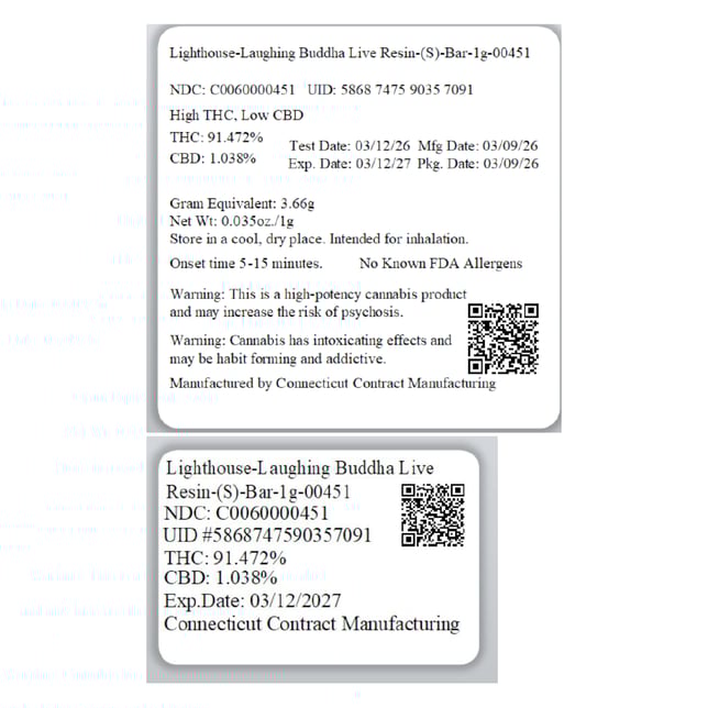Lighthouse - Laughing Buddha (S) Live Resin Disposable Vape (1g) C0060000451 - Image 2