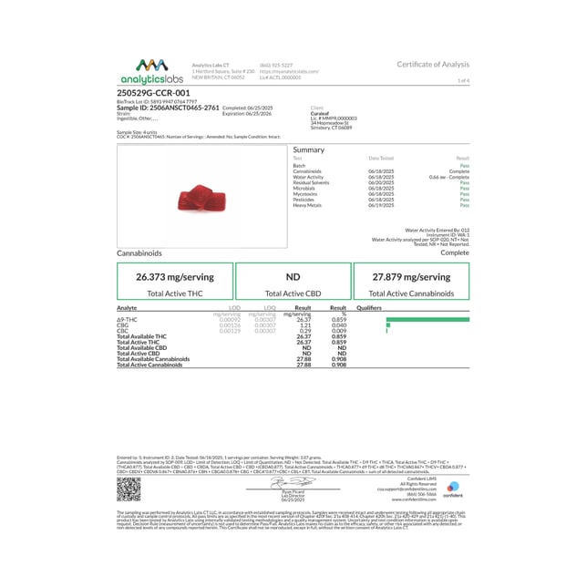 Curaleaf - Raspberry (H) Classic Bites (26.37mg 10pk) C0030000849 - Image 3