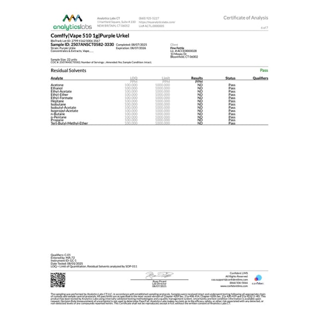 Comffy  Purple Urkle (I) Vape Cartridge  C0140000060 - Image 8