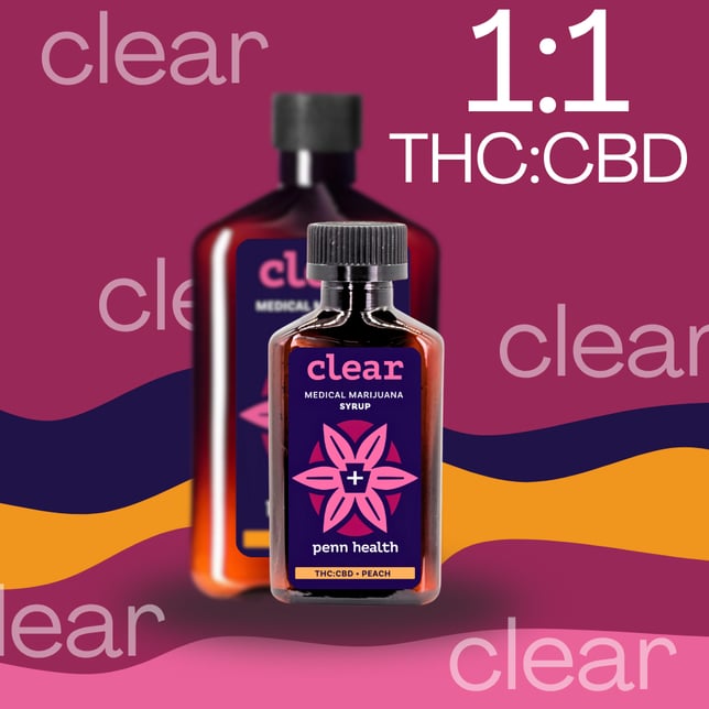 Shop CLEAR - 1:1 CBD:THC - Peach [100ml](5mg CBD/5mg THC per 5ml