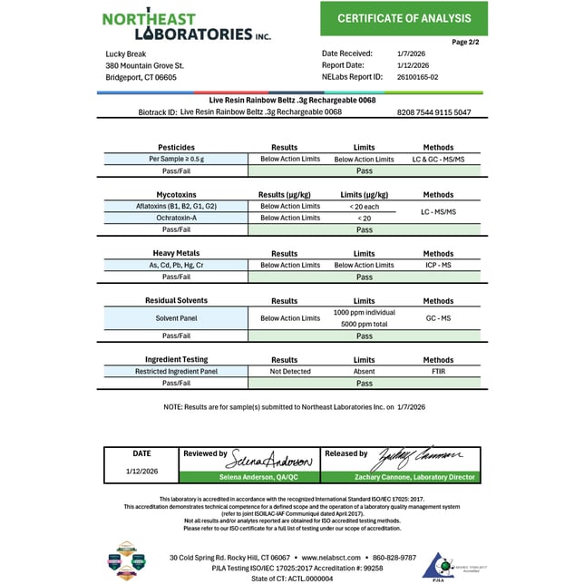 Lucky Break - Rainbow Beltz (H) Live Resin Disposable Vape (0.3g) C0130000068 - Image 4