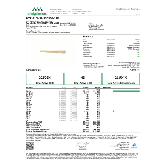 AGL - Hypnotik (H) 1g Pre-Roll 1pk (1g) C0010001140 *NP - Image 4