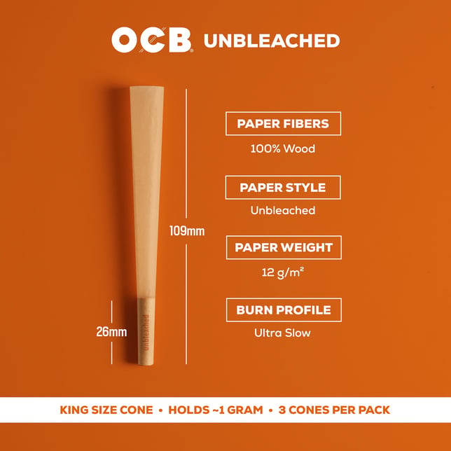 OCB® Unbleached Cones - King [3pk] - Image 2