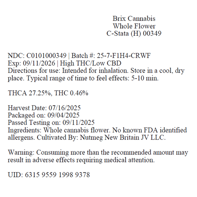 BRIX Cannabis - C-Stata (H) Flower C0101000349 - Image 3 BRIX Cannabis - C-Stata (H) Flower C0101000349 - Image 3