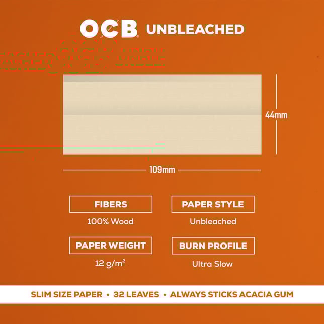OCB® Unbleached Rolling Papers - Slim - Image 3 OCB® Unbleached Rolling Papers - Slim - Image 3