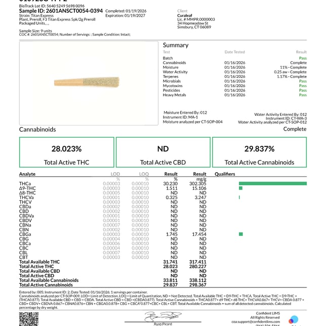 Grassroots - Titan Express (S) 0.4g Pre-Rolls 5pk (2g) C0030001428 - Image 3