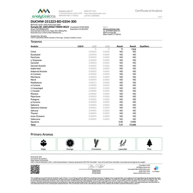 AGL - Dulce De Uva x Cherry Maui Wowie (H) Disposable Vape (0.3g) C0010001216 - Image 6
