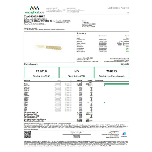 CTPharma - Zuava (H) 0.4g Pre-Rolls 5pk (2g) C0020026874 - Image 3