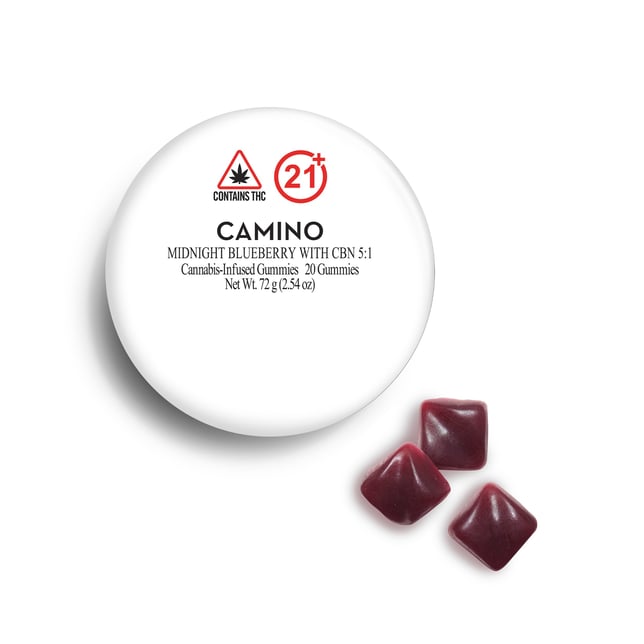 Camino - Midnight Blueberry (I) Gummies (4.93mg THC 1.16mg CBN 20pk) C0060000209 - Image 2