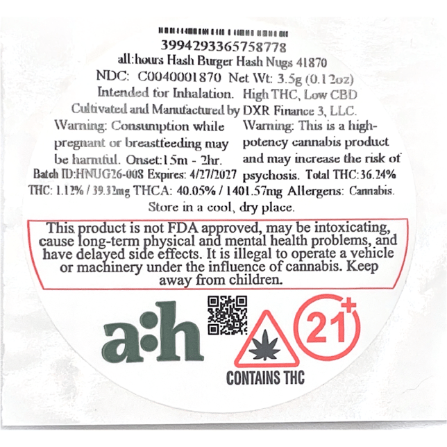 all:hours - Hash Burger (I) Hash Nugs (3.5g) C0040001870 - Image 3