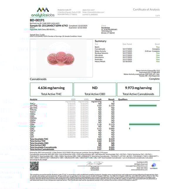SoundView - Berry Dreamy (I) Gummies (4.64mg THC 5.18mg CBN 20pk) C0080000191 - Image 3