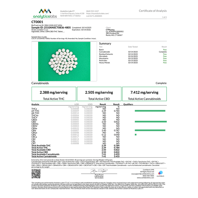 Avexia - Comfort Tablets (2.39mg THC 2.5mg CBD 2.4mg CBN 40pk) C0020026452 - Image 4